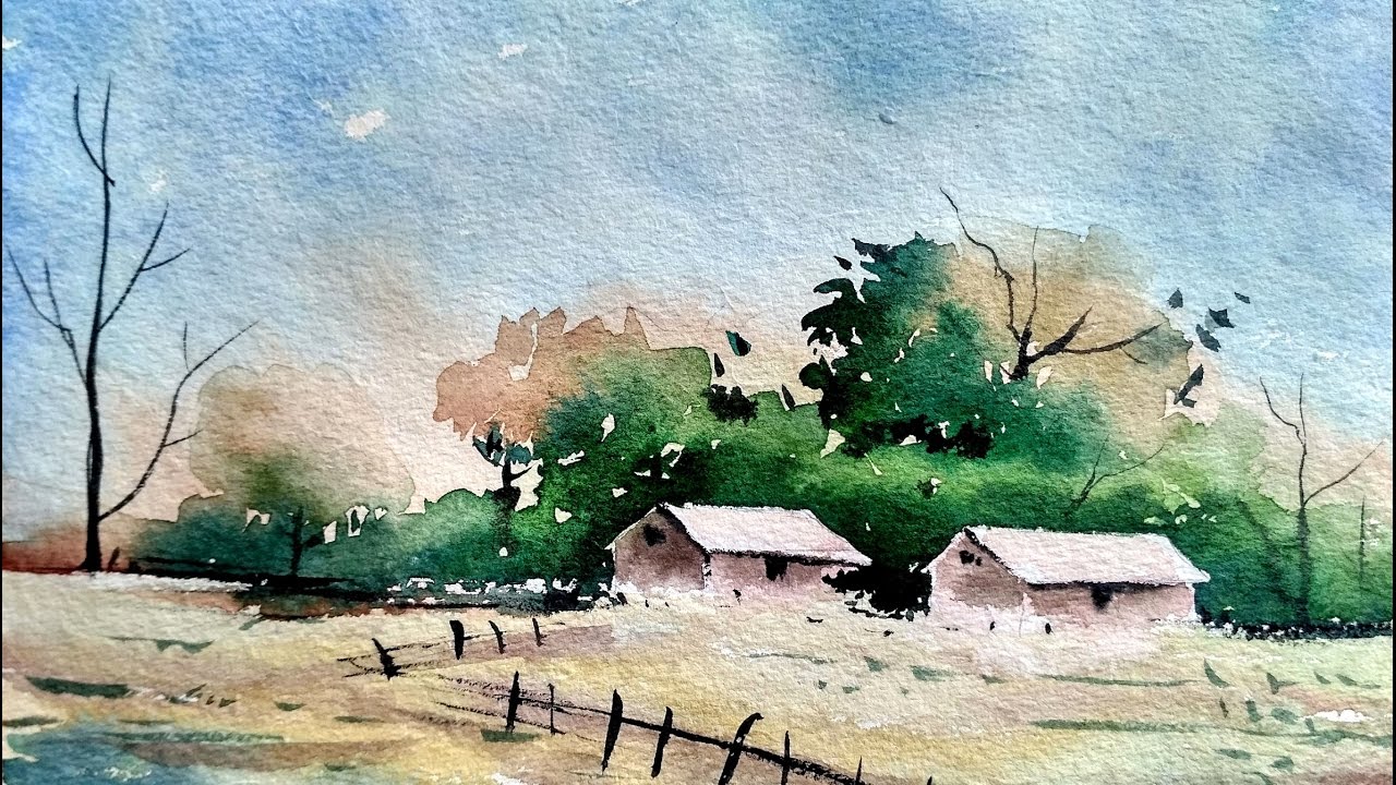  Simple  Watercolor  Landscape Painting  for Beginners Paint  