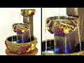 DIY Concrete Waterfall Fountain LED Light ✔️ DIY CEMENT CRAFT IDEAS ✔️