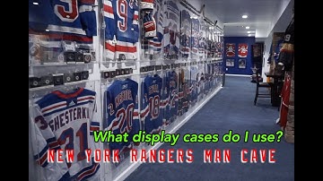 What display cases do I use in the New York Rangers Man Cave?