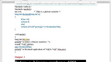CPL Lab Part B Expt 15 To convert the binary number to decimal number using recirsive function