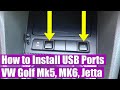 HOW TO install USB ports (switches/buttons) on VW Golf Mk5, Mk6, Jetta, Passat B6, Tiguan, Scirocco