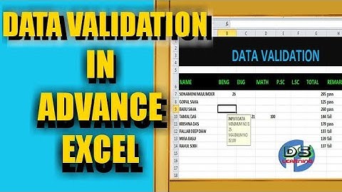 Advanced Excel - Data Validation and Drop-Down Lists ... || Data Validation in Advance Excel
