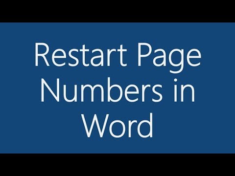 How To Restart Page Numbering In Word Youtube