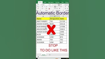 Giving Automatic BORDER to excel data with VBA  code || #shortsvideo  #exceltricks #Youtubeshorts