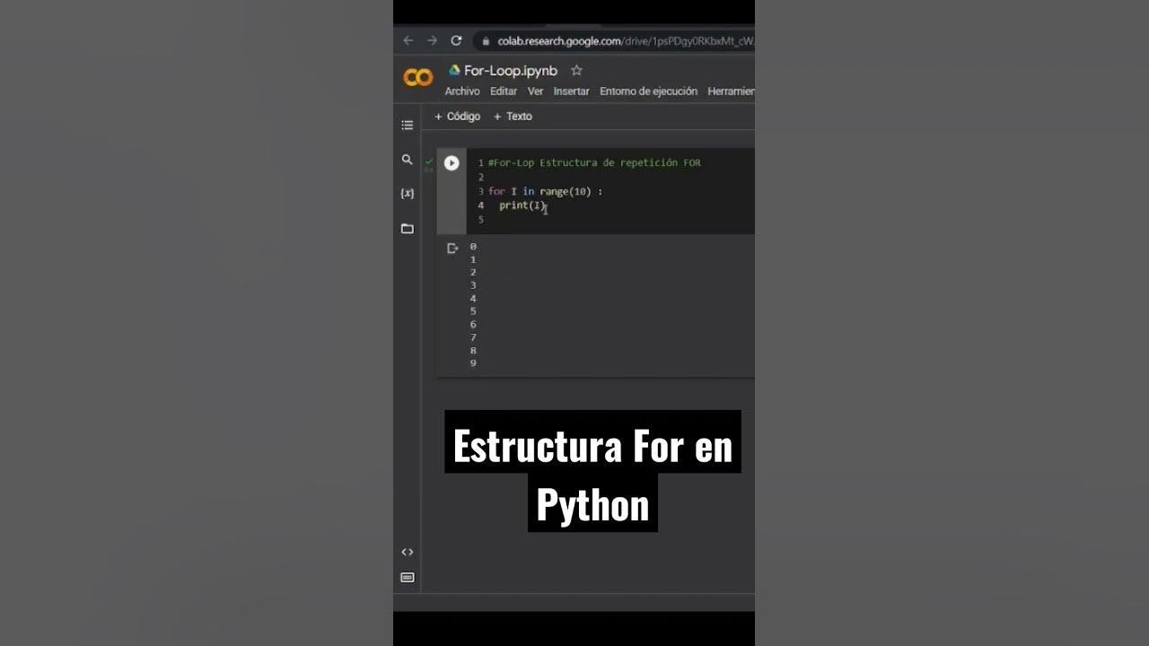 Estructura For en Python | Aprender a programar - YouTube