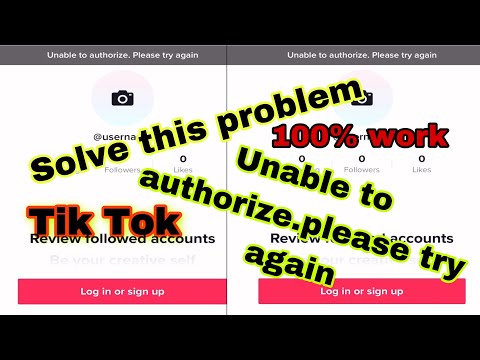 How unable to authorize.please try again (Tik tok account) Facebook and gmail.