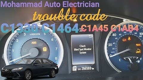 Toyora Camry C1330| C1464 front speed sensor RH circuit |C1A45 vss sensor|Blind spot not working