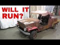 Abandoned 1957 king midget Micro Car. Busted Engine?