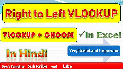 Reverse VLookup Formula Vlookup with Choose Function in Excel Hindi