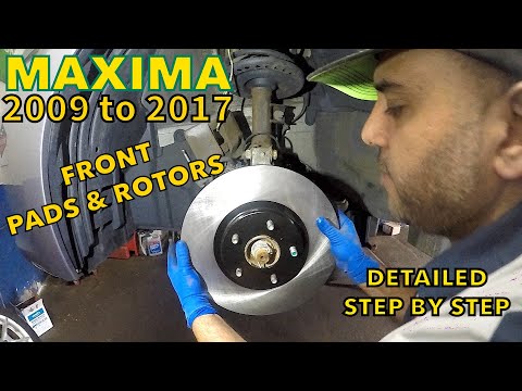 How to replace front brakes and rotors on 2009 to 2017 Nissan Maxima