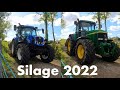 Stacking  lining bales  new holland t6155  silage 2022