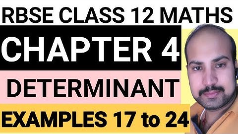 RBSE CLASS 12 MATHS CHAPTER 4 / DETERMINANT(सारणिक) /  examples 17 to 21