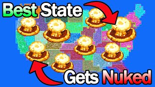 Every 2 Minutes The Best State gets NUKED!? United States BattleRoyale  (WorldBox)