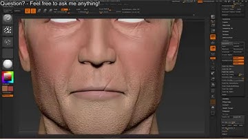zBrush Skin Texture -  Stream Timelapse