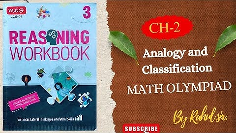 Class-3 Ch-2 Analogy and Classification (Reasoning) || Math Olympiad ||