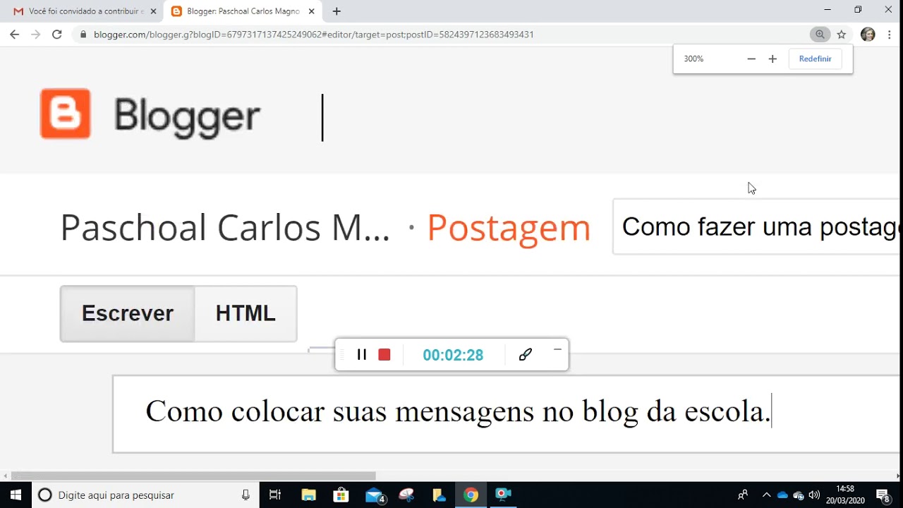 Como entrar no Blogger e fazer sua primeira postagem. - YouTube