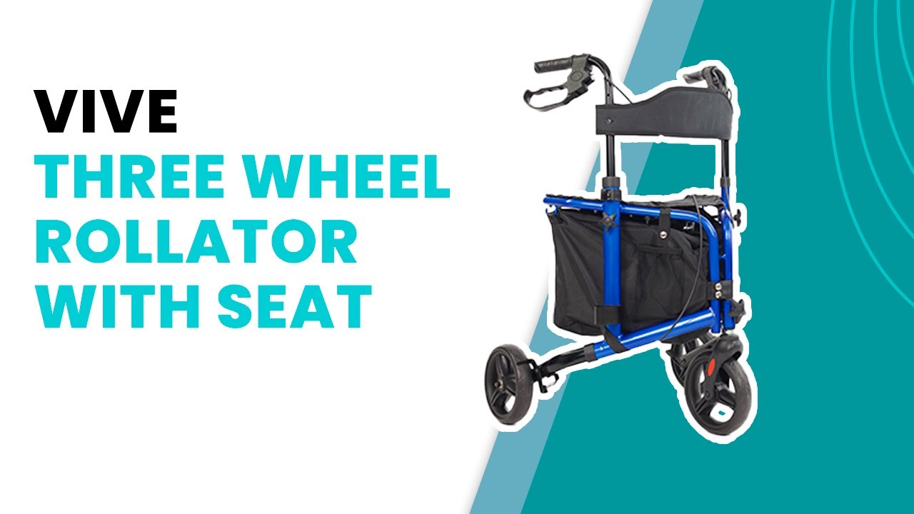 Three Wheel Rollator with Seat - YouTube