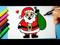 Como desenhar Papai Noel Kawaii Santa Claus ❤ Desenhos Kawaii - Desenho para Desenhar