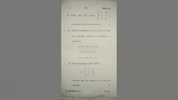 BMTE 141 LINEAR ALGEBRA DECEMBER 2024 TEE PYQ #exam #ignou #ignouexams