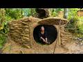 200 Days Building a Secret Survival Shelter Under a Giant Tree - Bushcraft & Wilderness Living