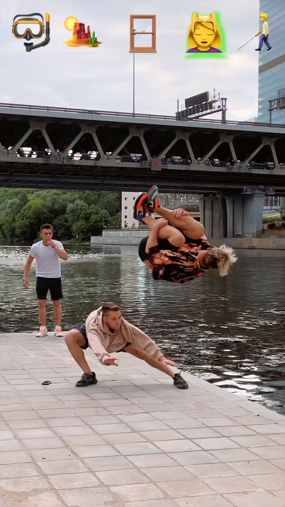 Stunts with Emojis pt.70??#kiryakolesnikov #prank #funny #comedy #stunt #parkour #flip