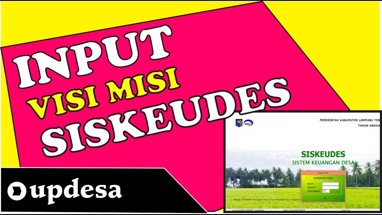 Cara Input Visi dan Misi Desa Siskeudes 2020 