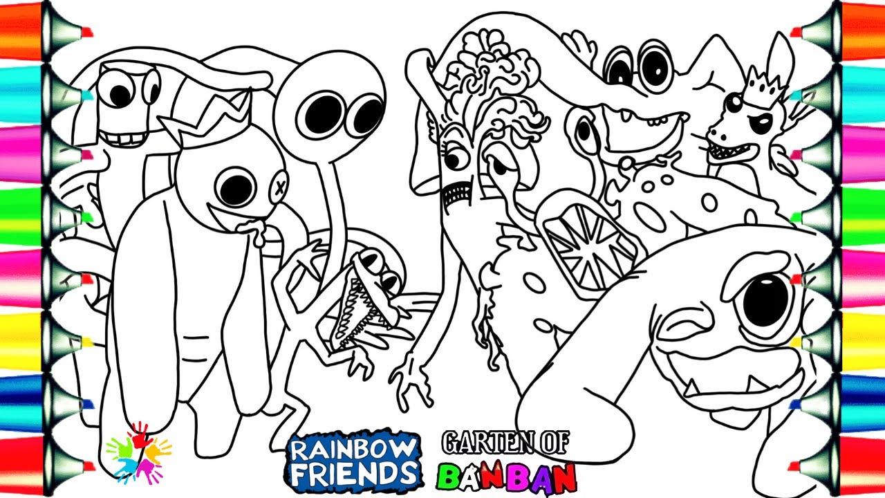 Garten Of Banban 3 VS Rainbow Friends Coloring Pages / How to Color  /Cartoon - On & On [NCS Release] 