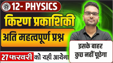 Class 12 Physics किरण प्रकाशिकी VVI Questions | 12th Physics Chapter 9 के महत्वपूर्ण प्रश्न UP Board