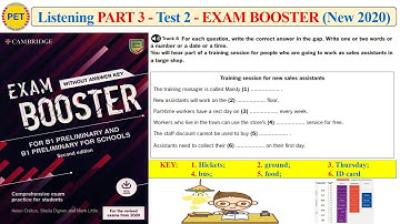 EXAM BOOSTER - Listening Part 3 Test 2 (2020 + Transcript + Key)