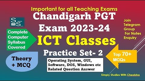 GUI Operating System based MCQ | Chandigarh PGT Exam 2023 Computer Question answer | ICT Question