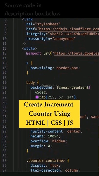 Create Increment Counter Using HTML | CSS | JS - YouTube