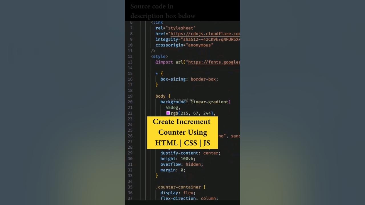 Create Increment Counter Using HTML | CSS | JS - YouTube