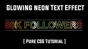 Glowing Neon Text Effect || HTML5 & CSS3 || Full Tutorial