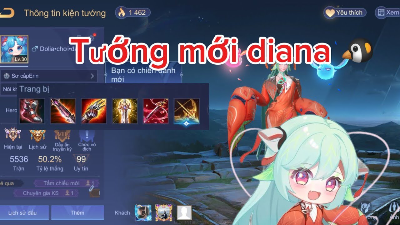 Test tướng mới dyadia ( diana 🐧) nhưng… #lienquanmobile 