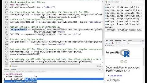 How to estimate a treatment effect with propensity score weights in R with the survey package