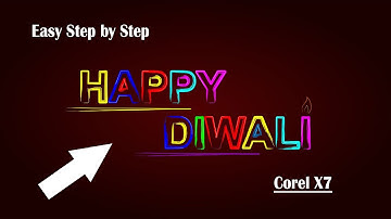 Diwali special design text effect in corel draw