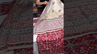 Women's Red Soft Rayon Cotton Patola Kurta with Straight Pants and Dupatta. screenshot 5