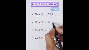 " Mind Blowing Hacks With 9‼️"| Multiplication Tricks | Tricks With 9 #shorts #tricks