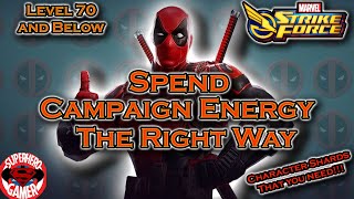 Where to Spend Energy | Marvel Strike Force