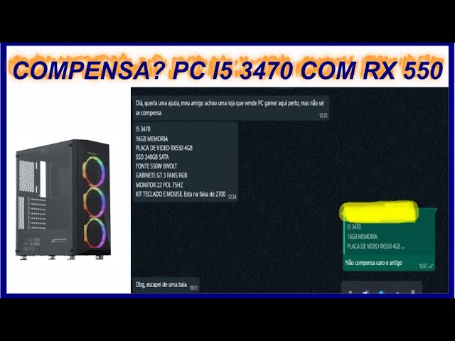 PC Gamer Completo I5 16GB RX 550 4GB KaBuM