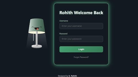 💡 Animated Lamp Login Form | HTML CSS JavaScript | UI Design Project