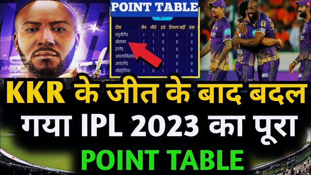 ipl 2023 today points tableKKR vs SRH after match point tableIPL