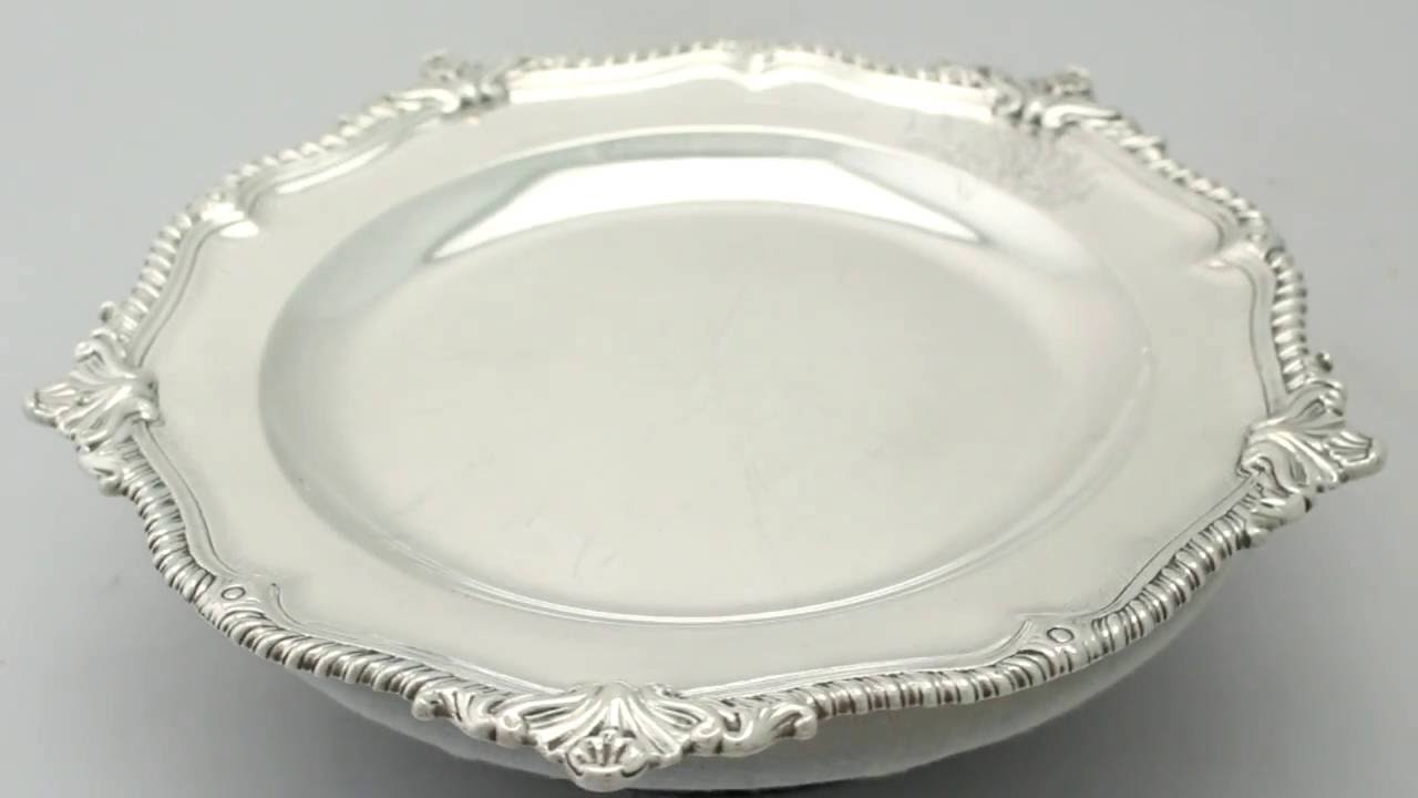 Sterling Silver Dinner Plates/Second Course Dishes - Antique George II - AC Silver (A6123)