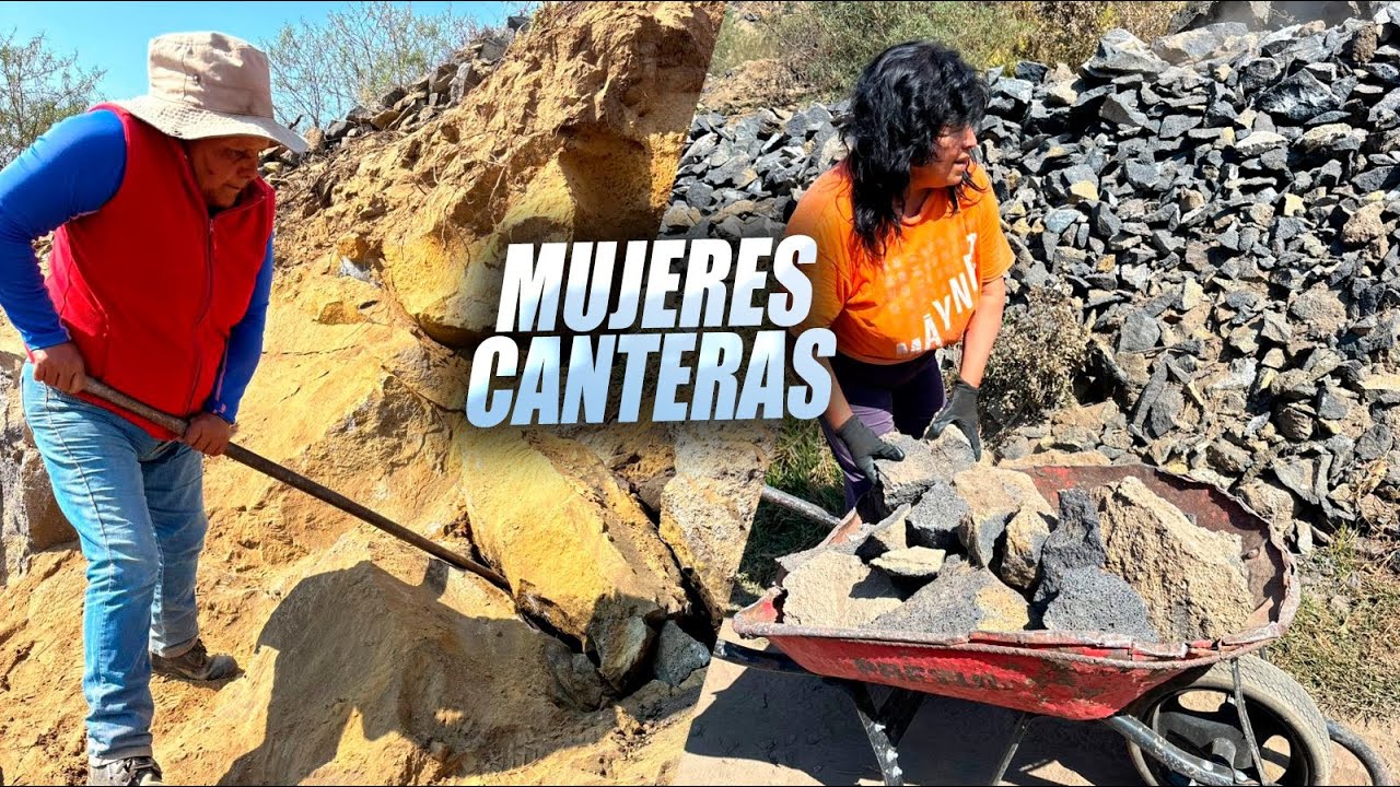 SEÑORAS CANTERAS Así Es El DURO TRABAJO De Sacar La Piedra Volcánica