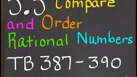 5.5 Compare and Order Rational Numbers