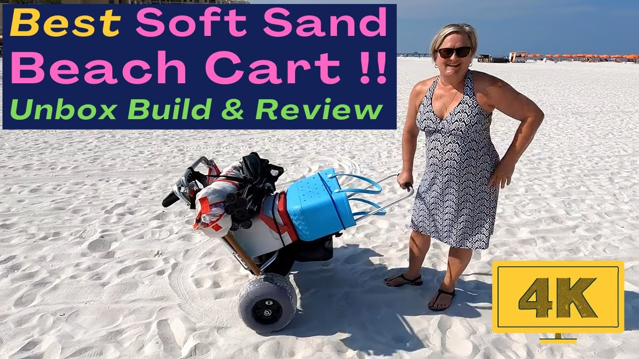 Affordable Balloon Tire Beach Cart Unbox, Build & Soft Sand Review - Vevor,  My Beach Cart, Galvanox 
