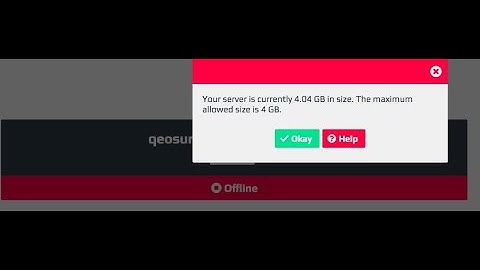 Your server is currently 4.04 gb in size . The maximum allowed size is 4 gb. | ATERNOS SERVER