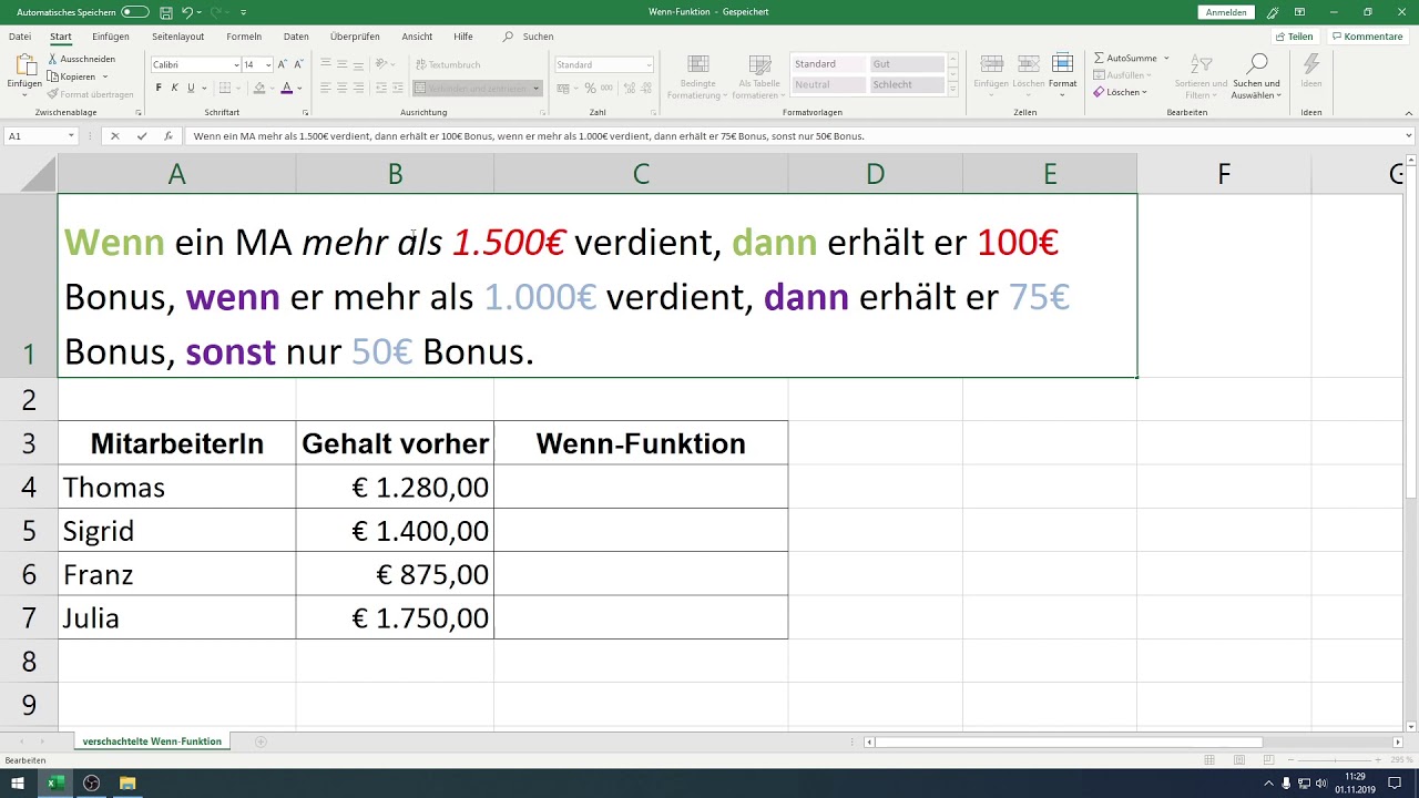 Excel - WENN-Funktion erweitert (mehrere Bedingungen ...