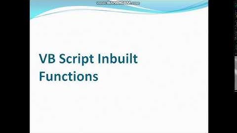 VB Script inbuilt Functions with a program