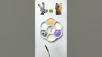 GUESS THE MIXED COLOR OF ZOOTOPIA 2 part(4)#zootopia2 #colormixing #satisfying